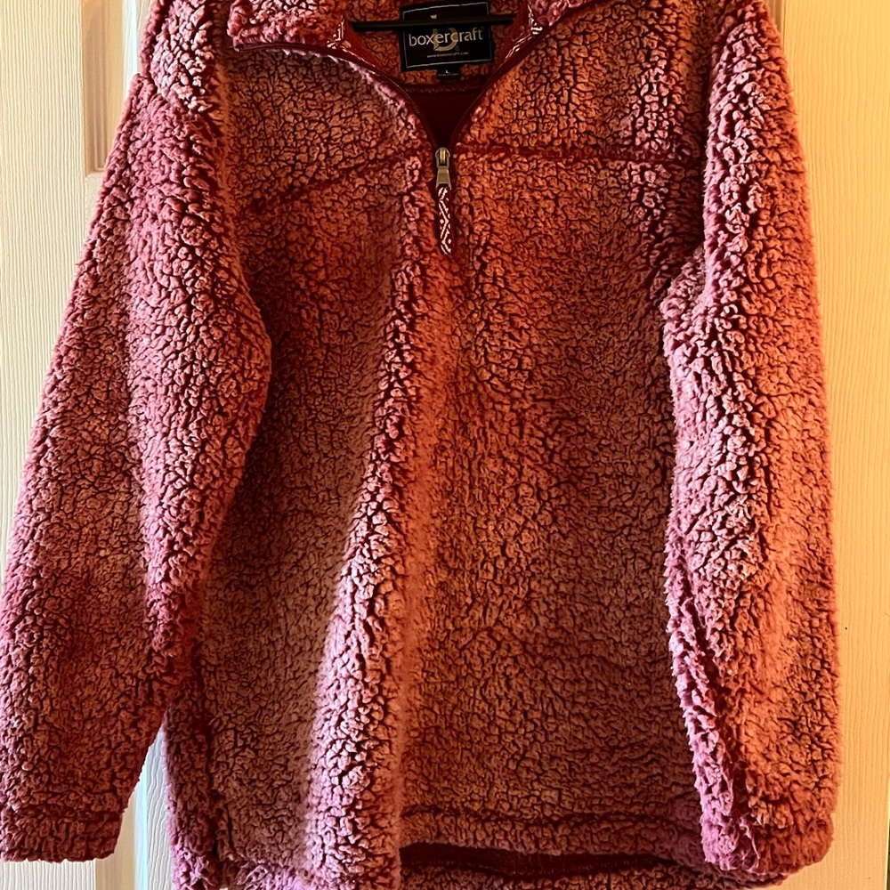 Women’s Red Fuzzy Sweater